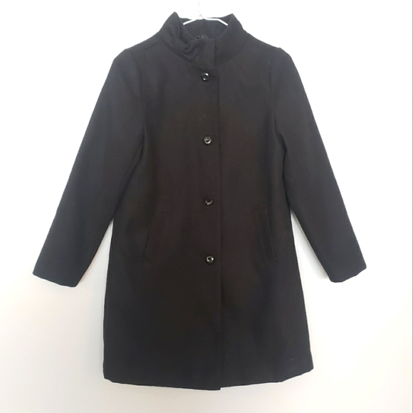 GYMBOREE Girls Black Wool Button Up Formal Winter Coat - Picture 1 of 9